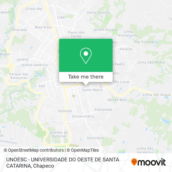 UNOESC - UNIVERSIDADE DO OESTE DE SANTA CATARINA map