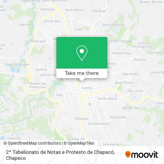 2º Tabelionato de Notas e Protesto de Chapecó map