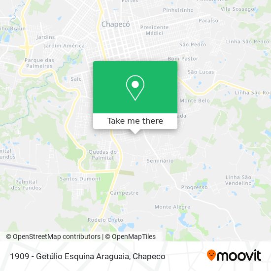 1909 - Getúlio Esquina Araguaia map