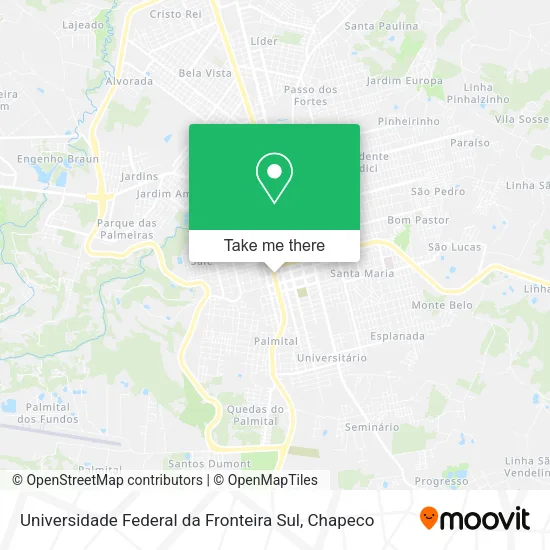 Universidade Federal da Fronteira Sul map