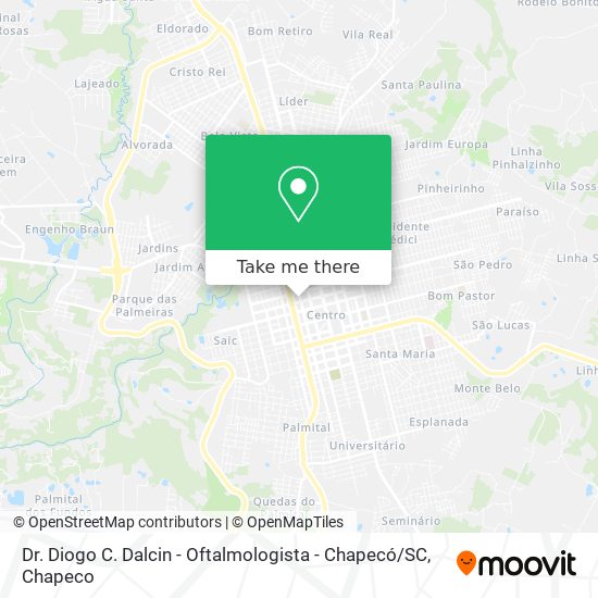 Dr. Diogo C. Dalcin - Oftalmologista - Chapecó / SC map