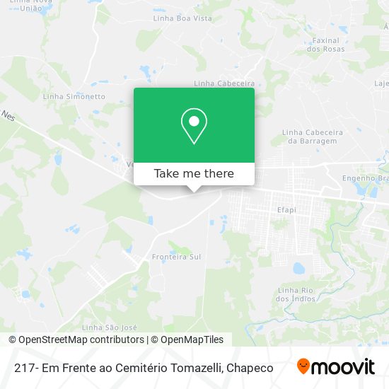 217- Em Frente ao Cemitério Tomazelli map