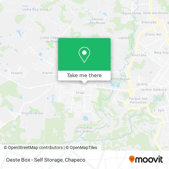 Oeste Box - Self Storage map