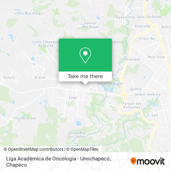 Liga Acadêmica de Oncologia - Unochapecó map