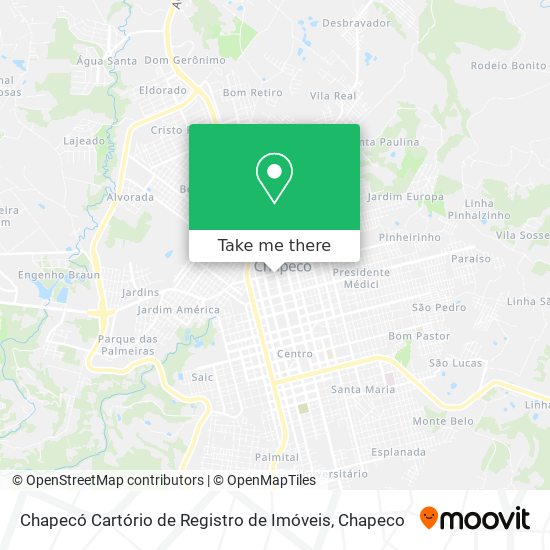 Chapecó Cartório de Registro de Imóveis map