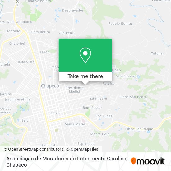 Associação de Moradores do Loteamento Carolina map