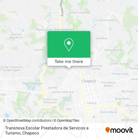 Mapa Transnova Escolar Prestadora de Servicos e Turismo