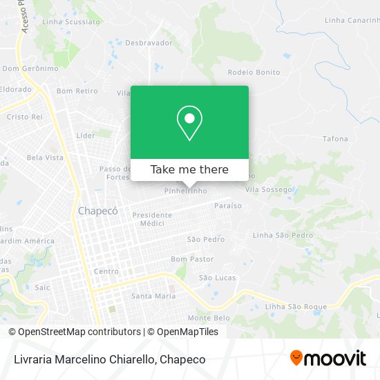 Mapa Livraria Marcelino Chiarello