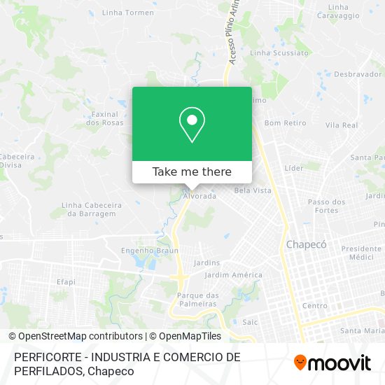 PERFICORTE - INDUSTRIA E COMERCIO DE PERFILADOS map