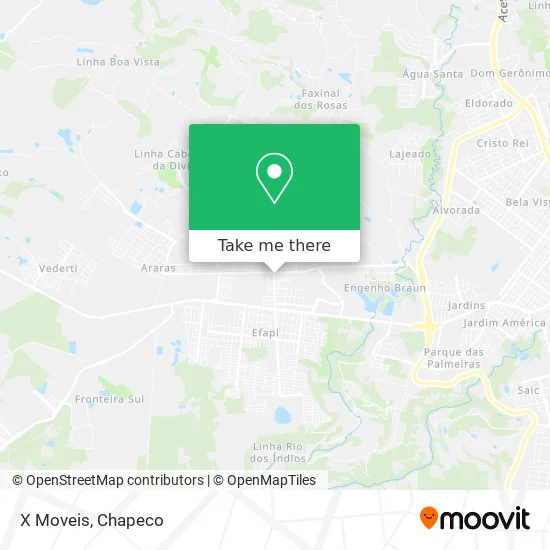 X Moveis map