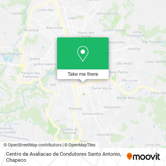 Mapa Centro de Avaliacao de Condutores Santo Antonio