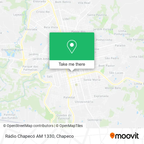 Rádio Chapecó AM 1330 map