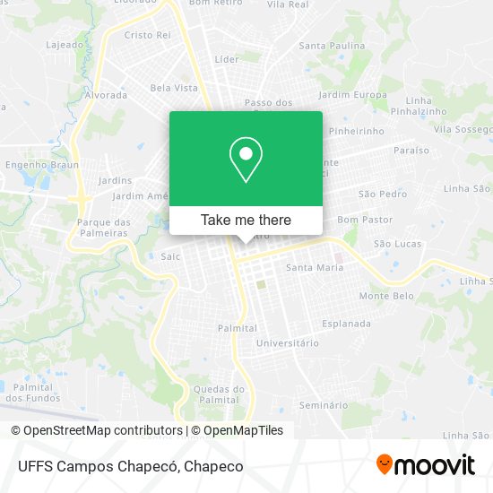UFFS Campos Chapecó map