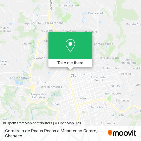 Comercio de Pneus Pecas e Manutenao Cararo map