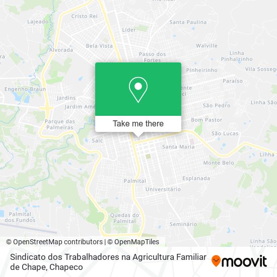 Sindicato dos Trabalhadores na Agricultura Familiar de Chape map