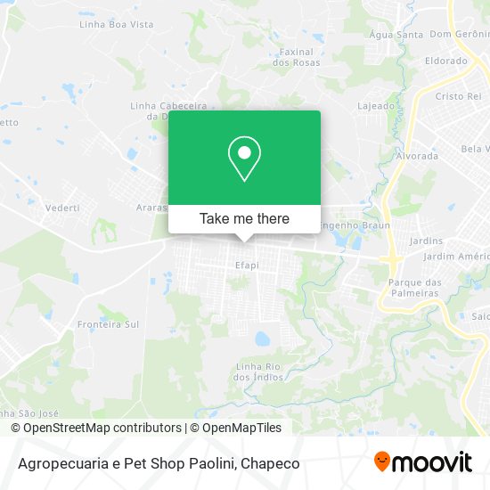 Agropecuaria e Pet Shop Paolini map