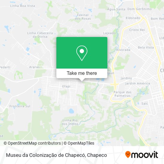 Mapa Museu da Colonização de Chapecó