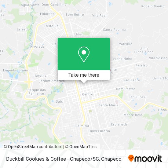 Mapa Duckbill Cookies & Coffee - Chapecó / SC