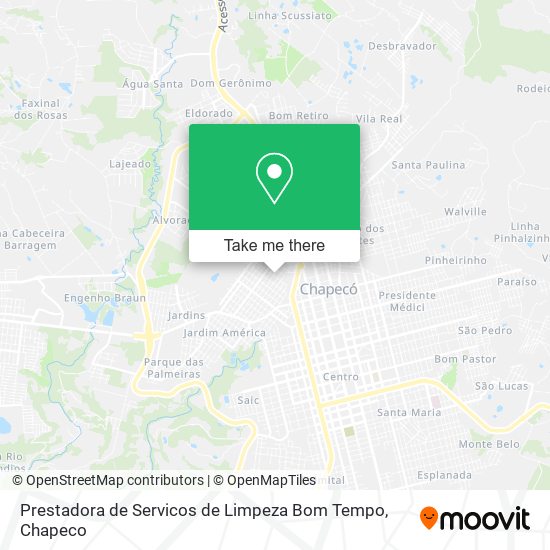 Mapa Prestadora de Servicos de Limpeza Bom Tempo