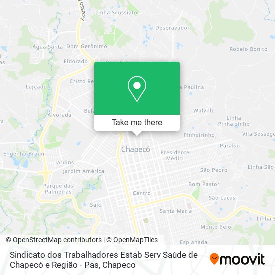 Sindicato dos Trabalhadores Estab Serv Saúde de Chapecó e Região - Pas map