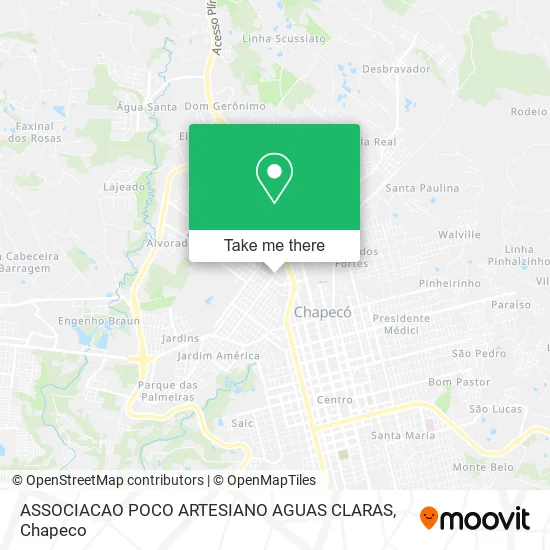 ASSOCIACAO POCO ARTESIANO AGUAS CLARAS map