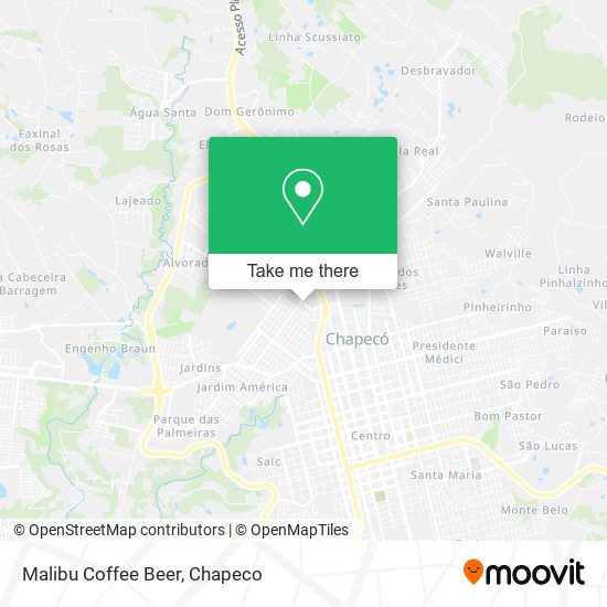 Malibu Coffee Beer map