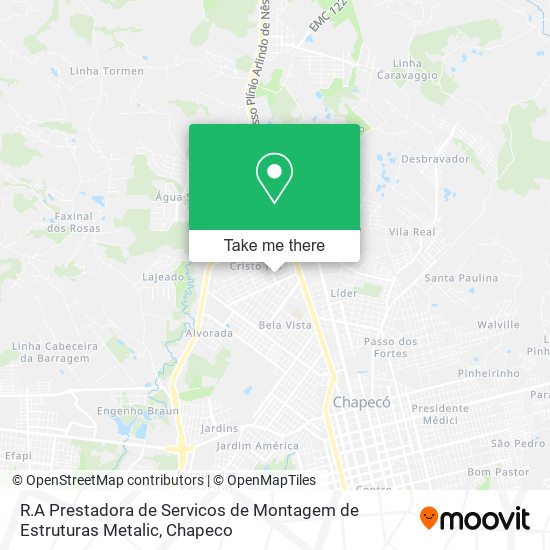 R.A Prestadora de Servicos de Montagem de Estruturas Metalic map