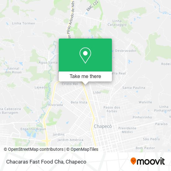 Mapa Chacaras Fast Food Cha