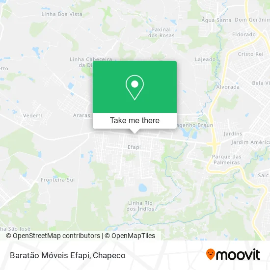 Baratão Móveis Efapi map