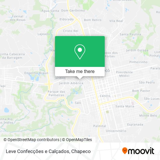 Leve Confecções e Calçados map