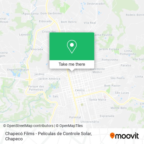 Mapa Chapecó Films - Películas de Controle Solar