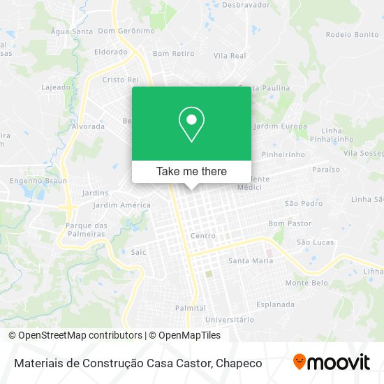 Mapa Materiais de Construção Casa Castor