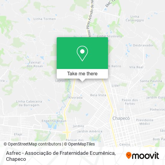 Mapa Asfrec - Associação de Fraternidade Ecumênica
