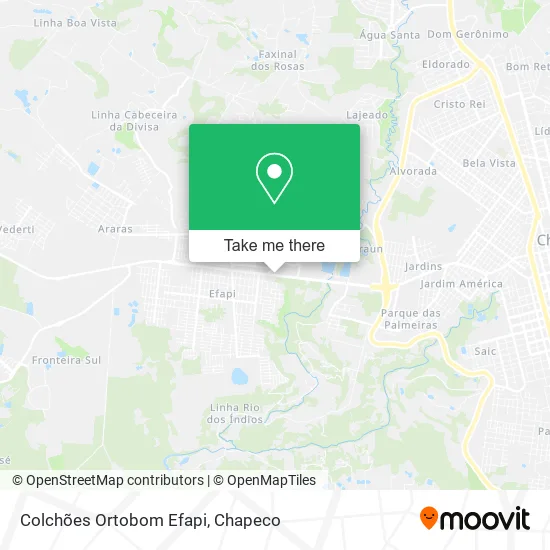 Colchões Ortobom Efapi map