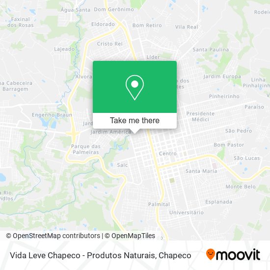 Vida Leve Chapeco - Produtos Naturais map