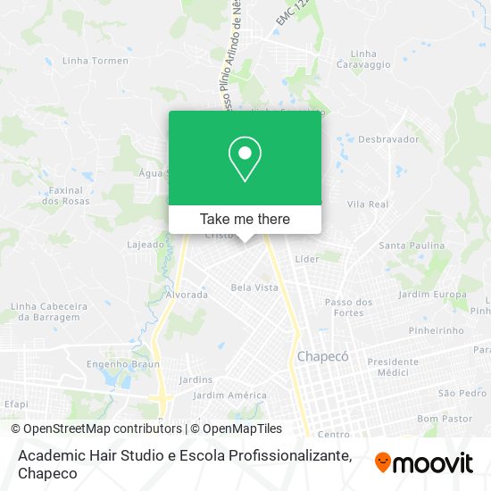 Mapa Academic Hair Studio e Escola Profissionalizante