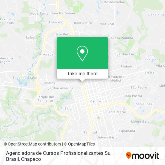 Mapa Agenciadora de Cursos Profissionalizantes Sul Brasil