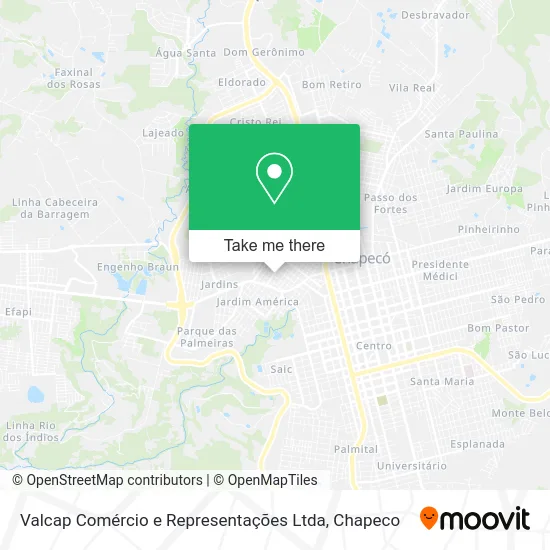 Valcap Comércio e Representações Ltda map