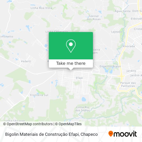 Mapa Bigolin Materiais de Construção Efapi