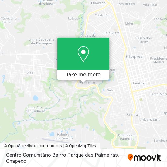 Mapa Centro Comunitário Bairro Parque das Palmeiras