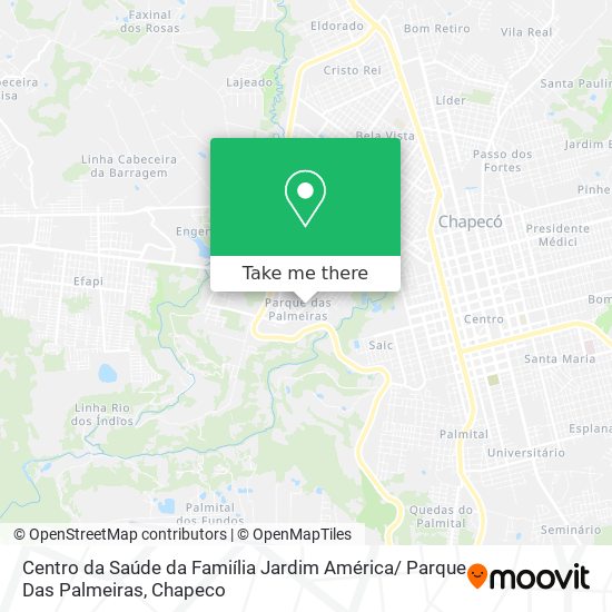 Mapa Centro da Saúde da Famiília Jardim América/ Parque Das Palmeiras