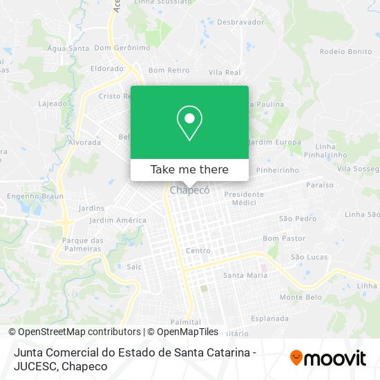 Mapa Junta Comercial do Estado de Santa Catarina - JUCESC