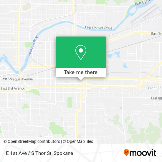 E 1st Ave / S Thor St map