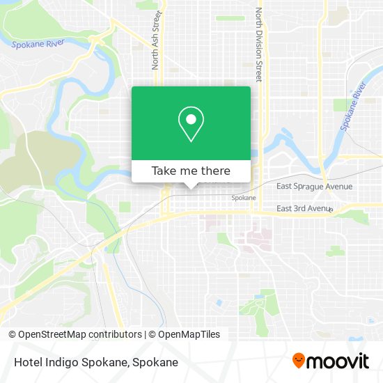 Hotel Indigo Spokane map