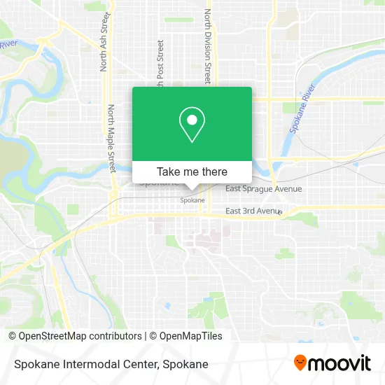 Spokane Intermodal Center map