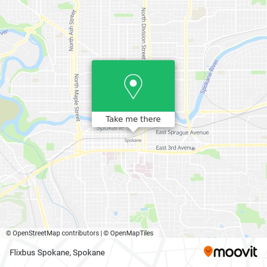 Mapa de Flixbus Spokane