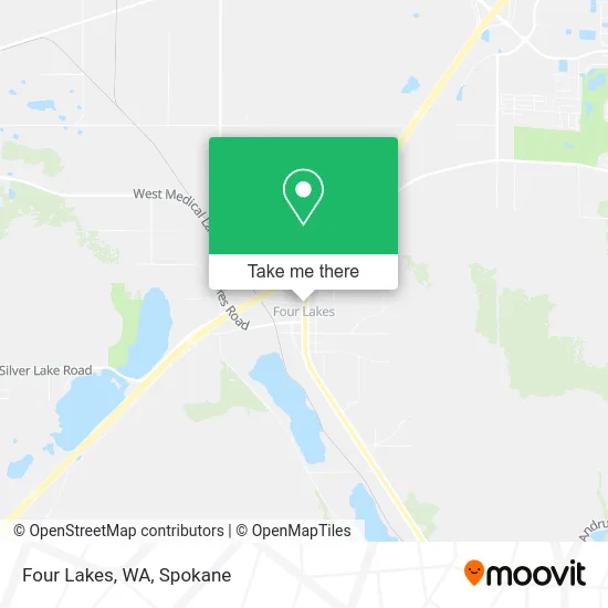 Four Lakes, WA map
