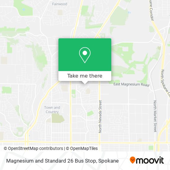 Magnesium and Standard 26 Bus Stop map