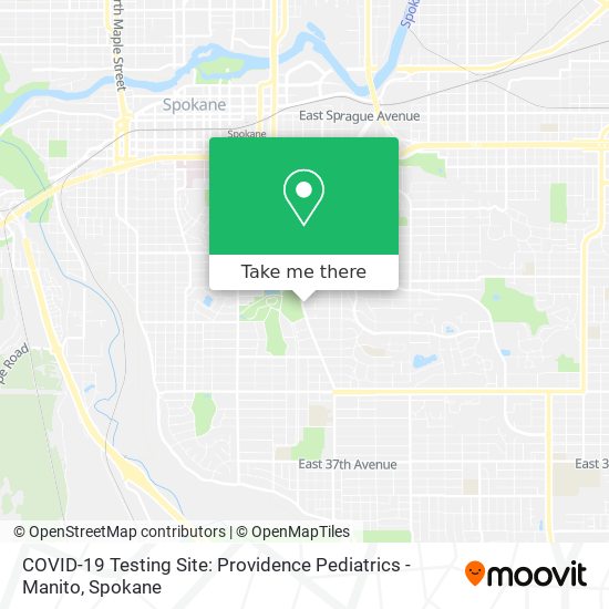 Mapa de COVID-19 Testing Site: Providence Pediatrics - Manito