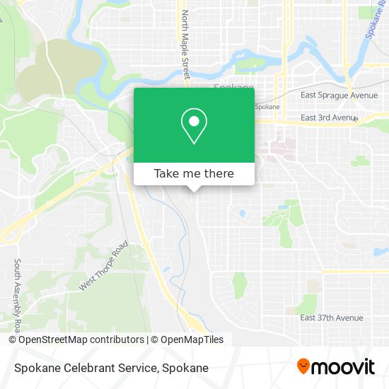 Spokane Celebrant Service map